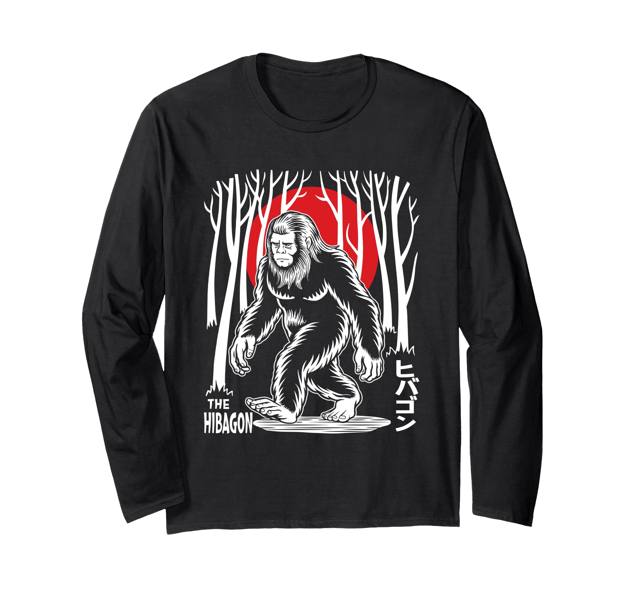 

Bigfoot Sasquatch Hibagon Japanese Long Sleeve T-Shirt чёрный