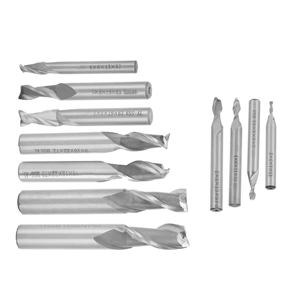 End Mill Spiral End Mill High Speed High Speed Steel Milling Cutter Hardware Straight Shank Milling Cutter for Engraving Tool