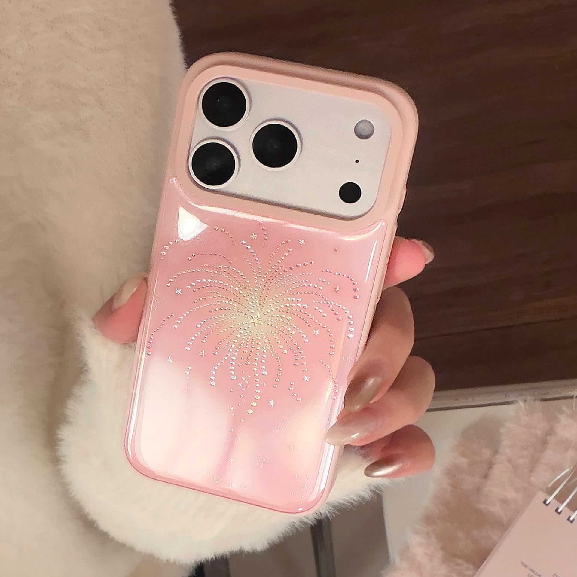 

Pink Fireworks iPhone 17 Pro Max Case – Suitable for 15, 14, 13 – New Year Vibe, Hard Shell. 17
