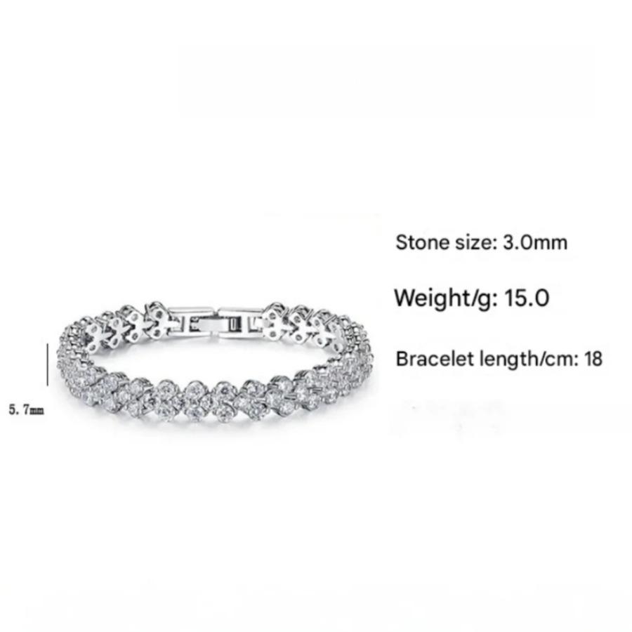 925 Sterling Silver Bracelet Inlaid With Love Zircon Ladies Fashion Birthday Party Wedding Valentine's Day Jewelry Gift