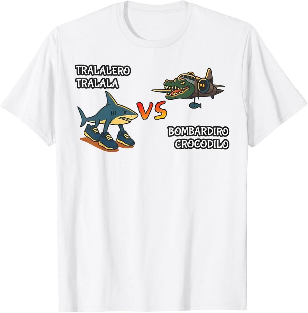 Tralalero Tralala Brainrot Meme Bombardino Crocodilo Italian T-Shirt Unisex T-Shirt L