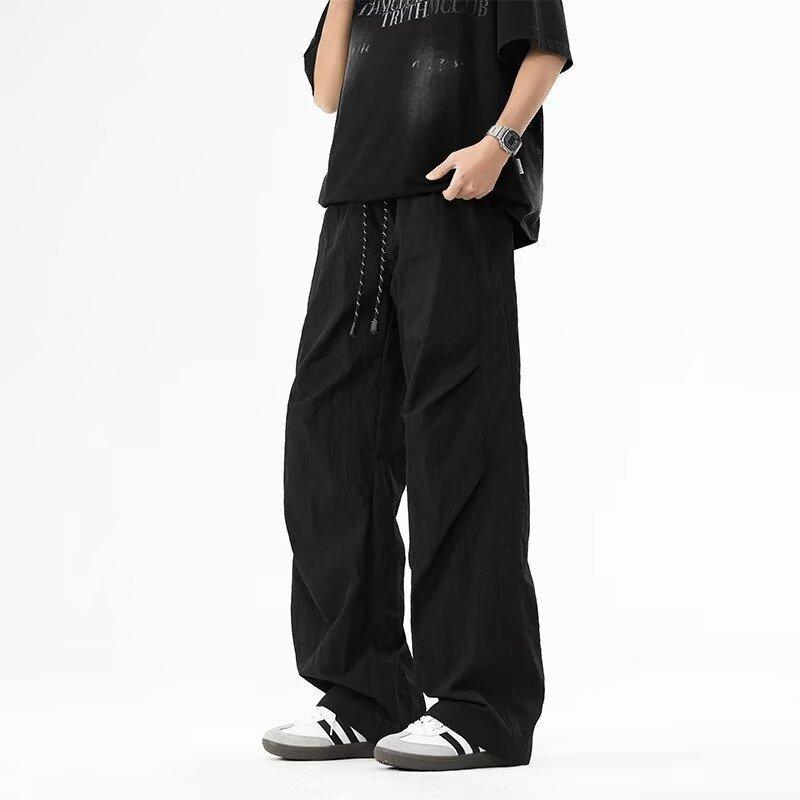 

Новые повседневные брюки для мужчин, летние прямые свободные спортивные брюки, универсальные брюки-парашюты карго широкого кроя M