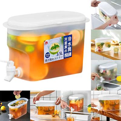 3.5L Water Drink Bucket Beverage Dispenser with Faucet Refrigerator Cold Kettle