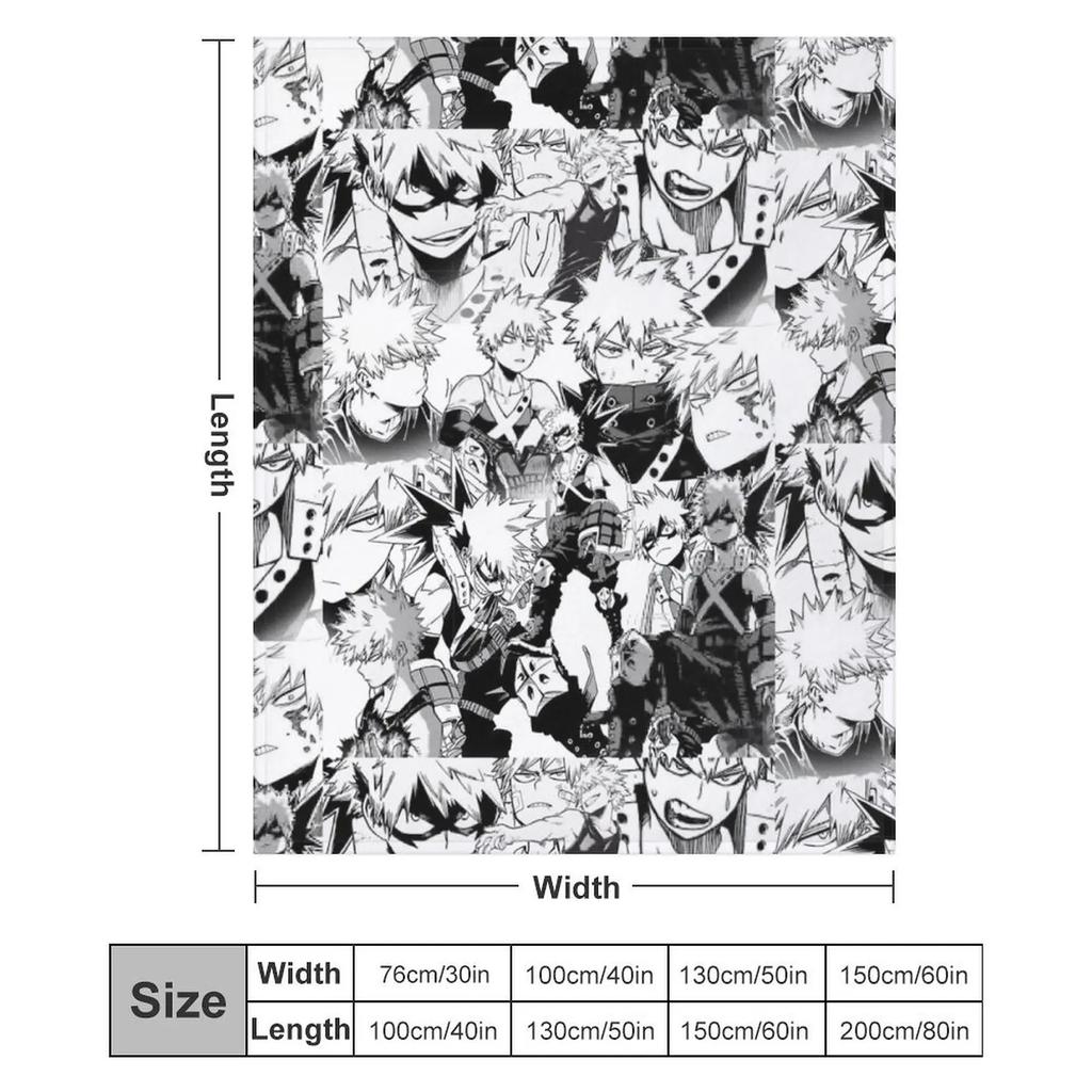 Bakugou Katsuki Collage - BNHA Throw Blanket Warm Napping Blanket for Office Couch Bed