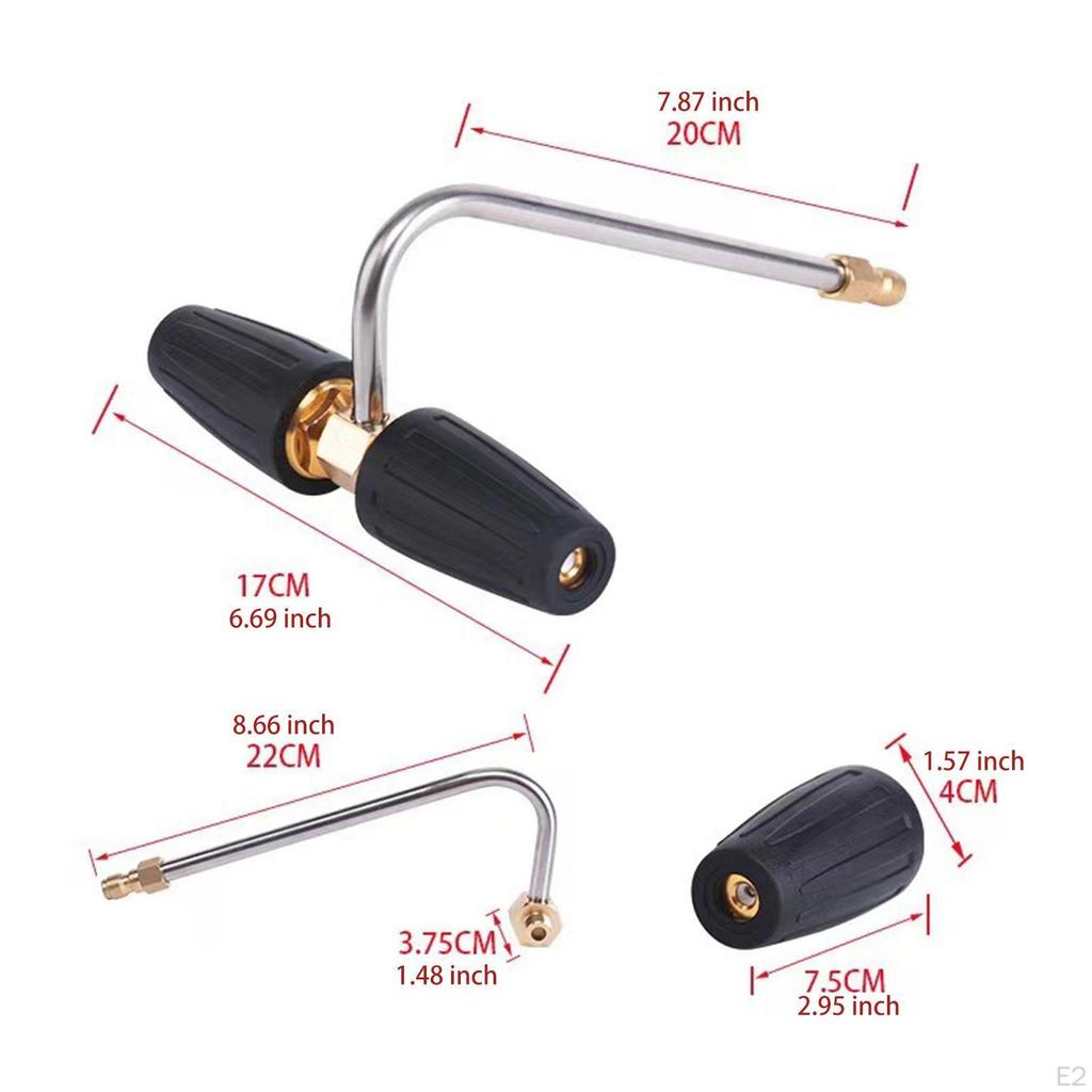 Vysokotlaká rozprašovací tryska 360° Profesionální Rychlospojka 1/4in Adaptér 4000PSI Nerezová ocel