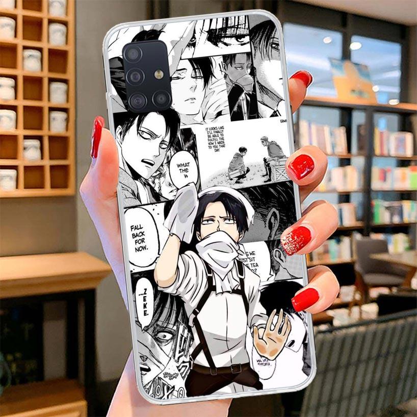 Attack Anime Cover Phone Case For Samsung Galaxy A12 A22 A32 A52 A72 A02S Phone Case Note 20 Ultra 10 S10 Plus A51 A71 A50S A20S