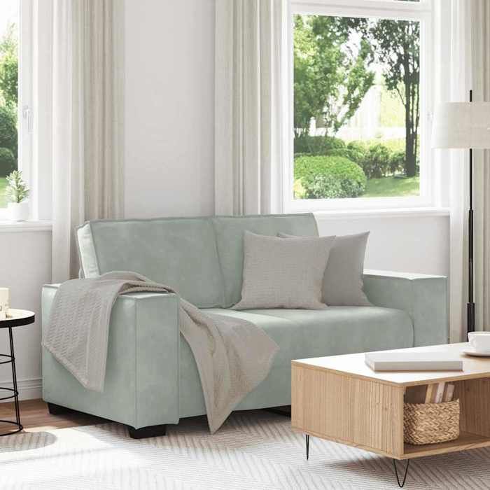 VidaXL Canapé à 2 places Gris clair 120 cm Velours, canapé, canapé deux places, canapé 2 places en velours, couche, canapé 4105010