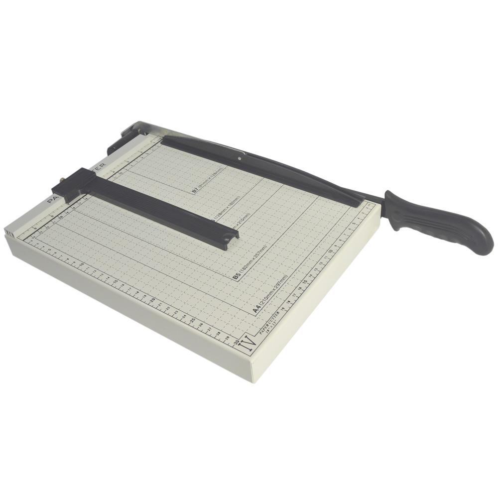 A4 Steel Bottom Manual Paper Cutter with Extended Double Pressure Strip Model 852
