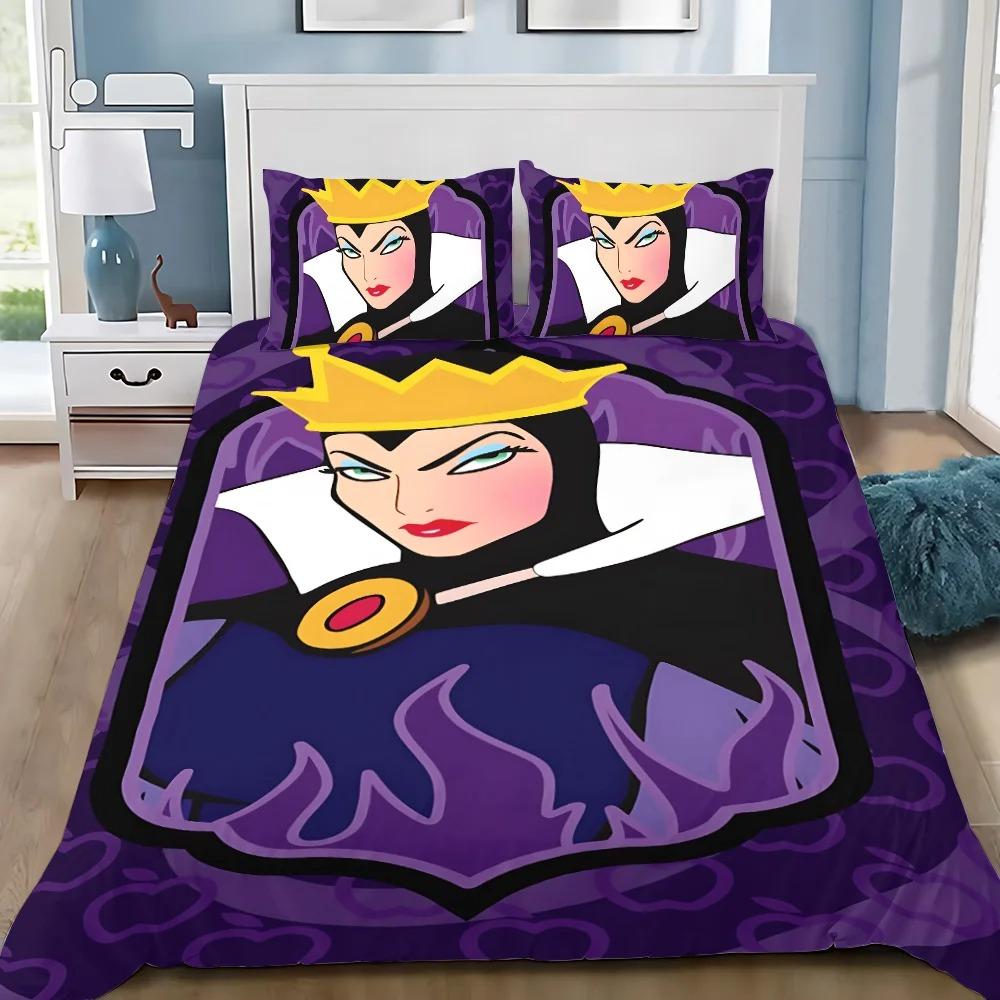 Kreslené Zločinci Maleficent Ursula Zlá Povlak na Peřinu 2/3dílné Ložní Prádlo S Povlakem na Polštář Vhodné pro Děti i Dospělé 3D Postel