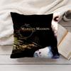 MMarilyn Manson Rock Cushion Cover Silky Short Plush Invisible Zipper Dustproof Sofa Pillow Case for Home Decor