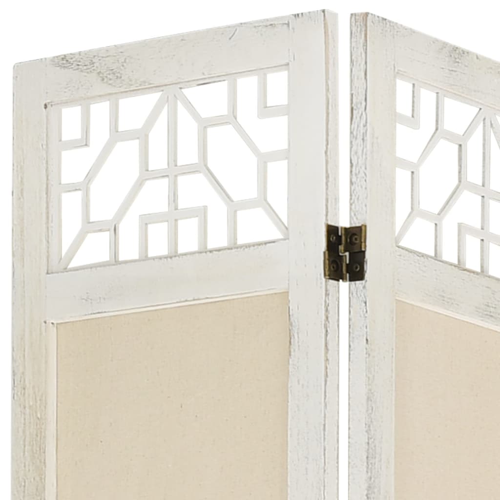 Vidaxl 6-Panel Room Divider, Cream, 210 X 165 Cm, Fabric