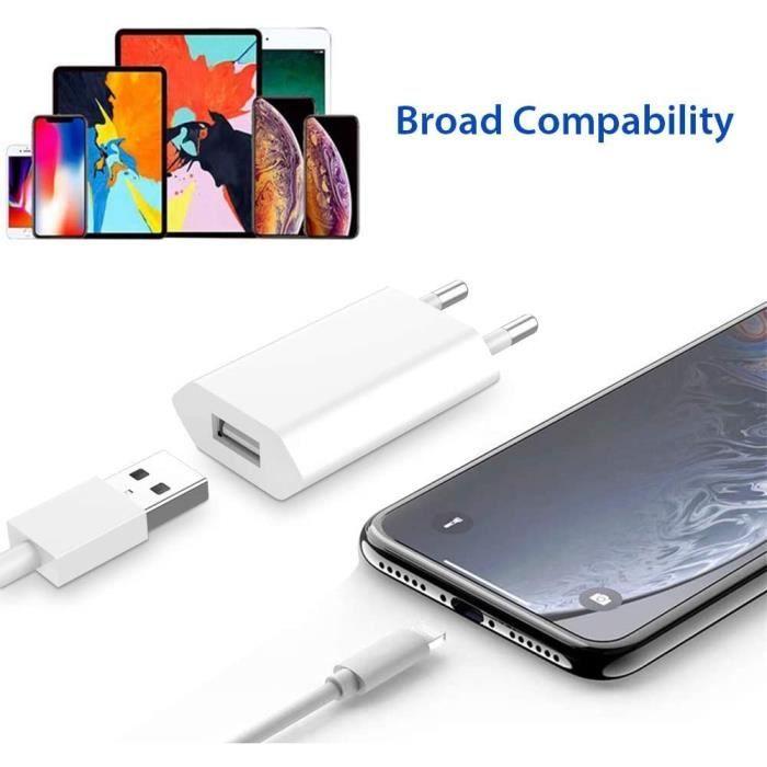 Kensou Charger with 1M Cable, USB Charger for iPhone 12 Universal Mini Charger for iPhone XS/XS Max X XR 8 7 6 6S Plus 10 11, 1