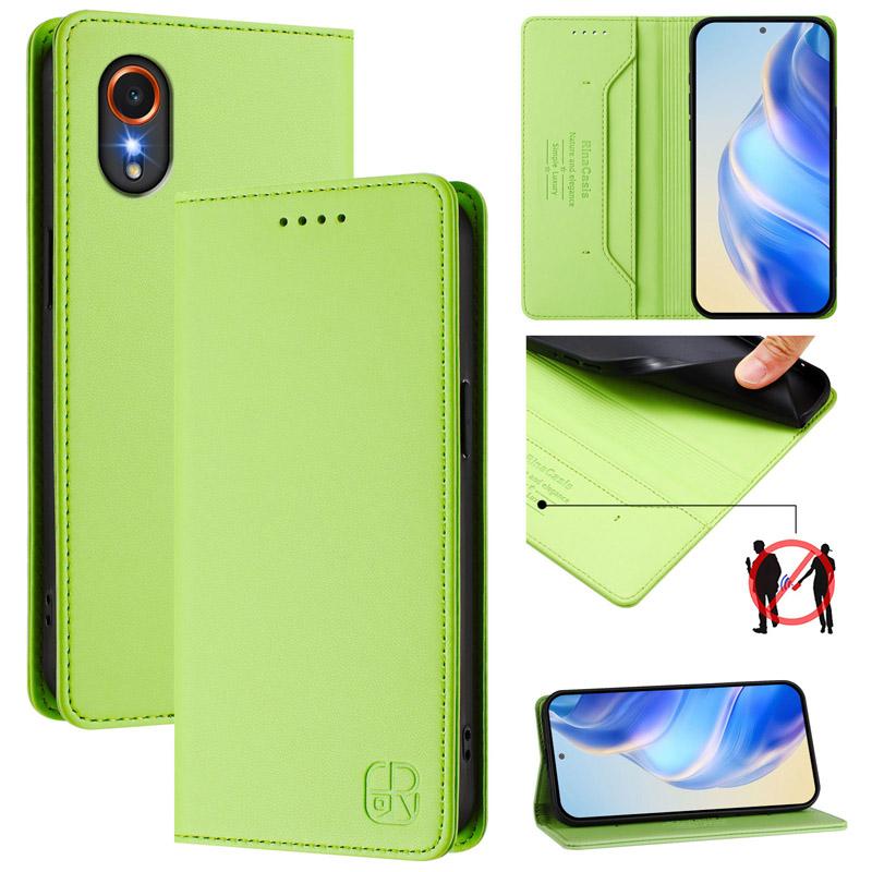 Luxury Leather Case For Samsung Galaxy XCover 4/XCover 4S/XCover 6Pro/XCover 7 RFID Blocking Card Slot Magnetic Attraction Stand Shockproof Flip Cover