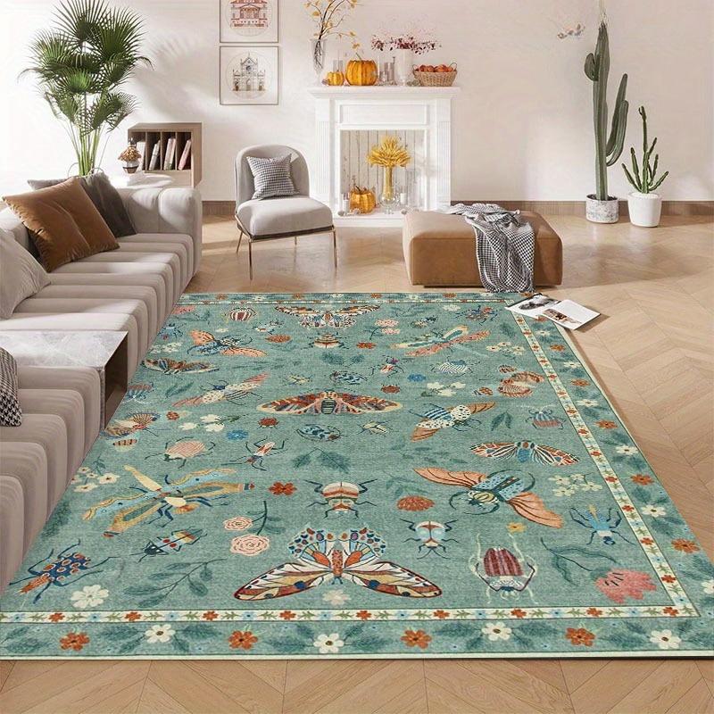 Insect Print Area Rugs, Non Slip Washable Rugs for Living Room,Modern Bedroom Rug Under Bed Large Carpet for Room Decor