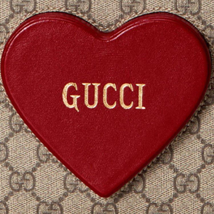 GUCCI Valentine's Day Collection Canvas With Leather Messenger Bag Shoulder Bag, Crossbody Bag Mini Women's 637048-HUHIS-8404