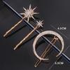 New Geometric Stars Moon Rhinestone Hair Clip Set Snowflake Star Bride Hairpins Women Side Clip Hair Barrettes Hair Accessories