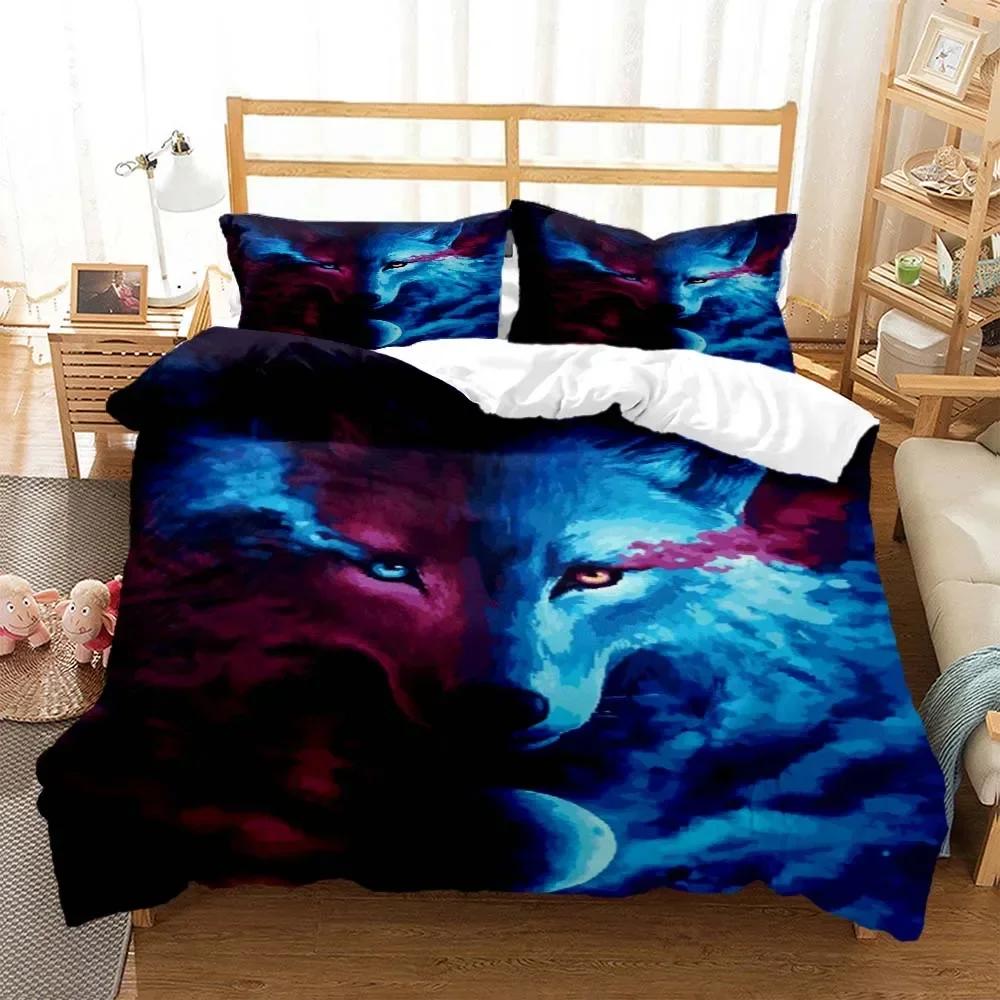 Wolf Digitaldruck Bequemer Bettdeckenbezug Kissenbezug Bettwäscheset Kinder Schlafzimmer Dekoration Heimtextil