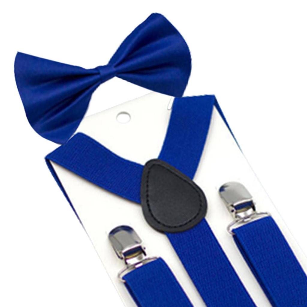 Kids Bow Tie Braces Y Back 3 Clips Adjustable Support for Formal Wear Party Jeans