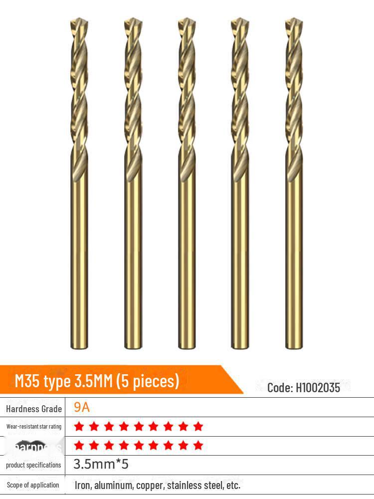Huhao Cobalt Alloy Twist Drill Bit Set for Electric Hammer and Stainless Steel.
