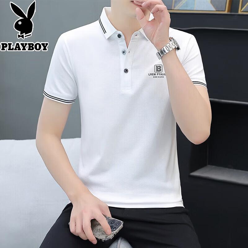 Playboy Men s Ice Silk Short Sleeve Polo Shirt L