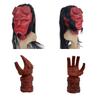 Hellboy Maske Latekshansker Halloween Terror Rekvisitter Kreativitet Festtilbehør Cos