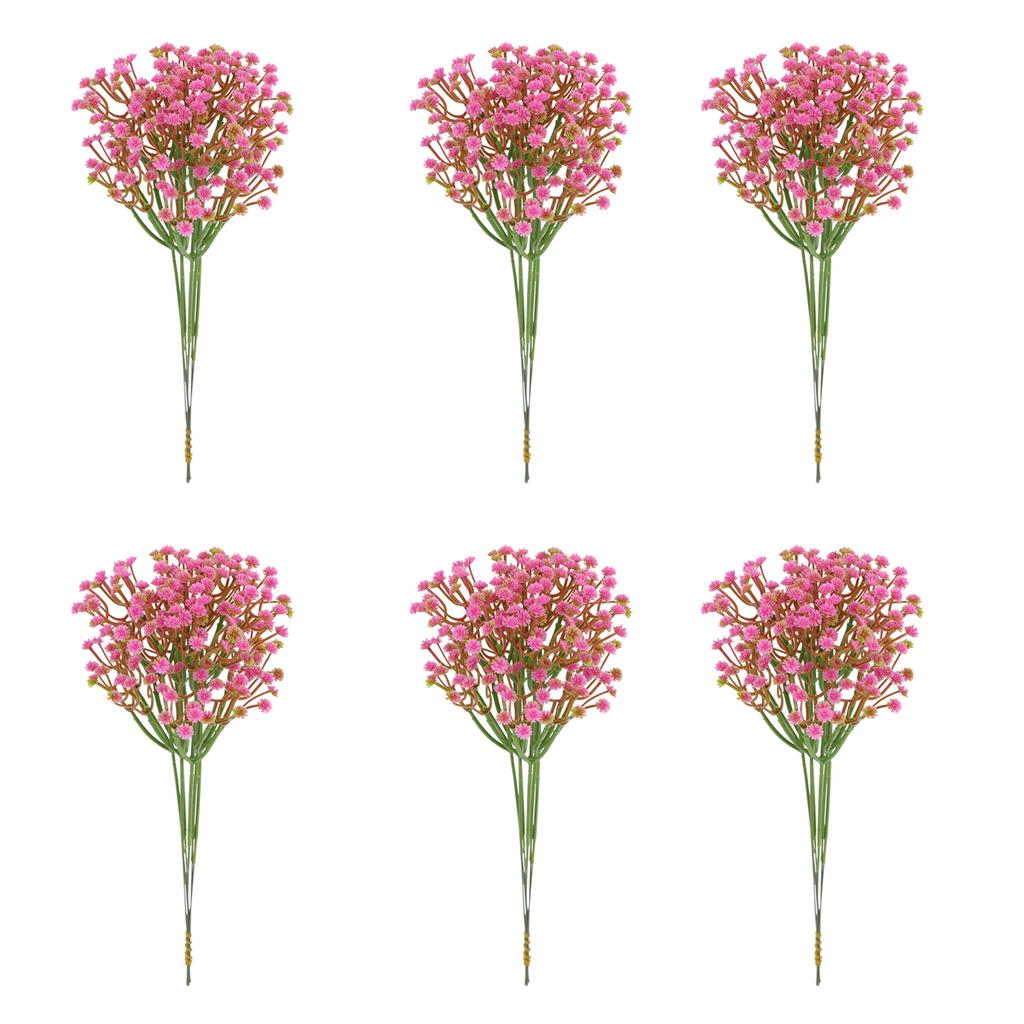 6Pcs Artificial Gypsophila for Wedding Home Decoration Realistic Plastic Flowers DIY Arrangement