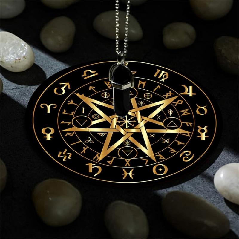 Dowsing Divinations Mat Pad Rune Pattern Astrology Pendulums Chart Mat Balancing Meditations Decoration Tarots Pad