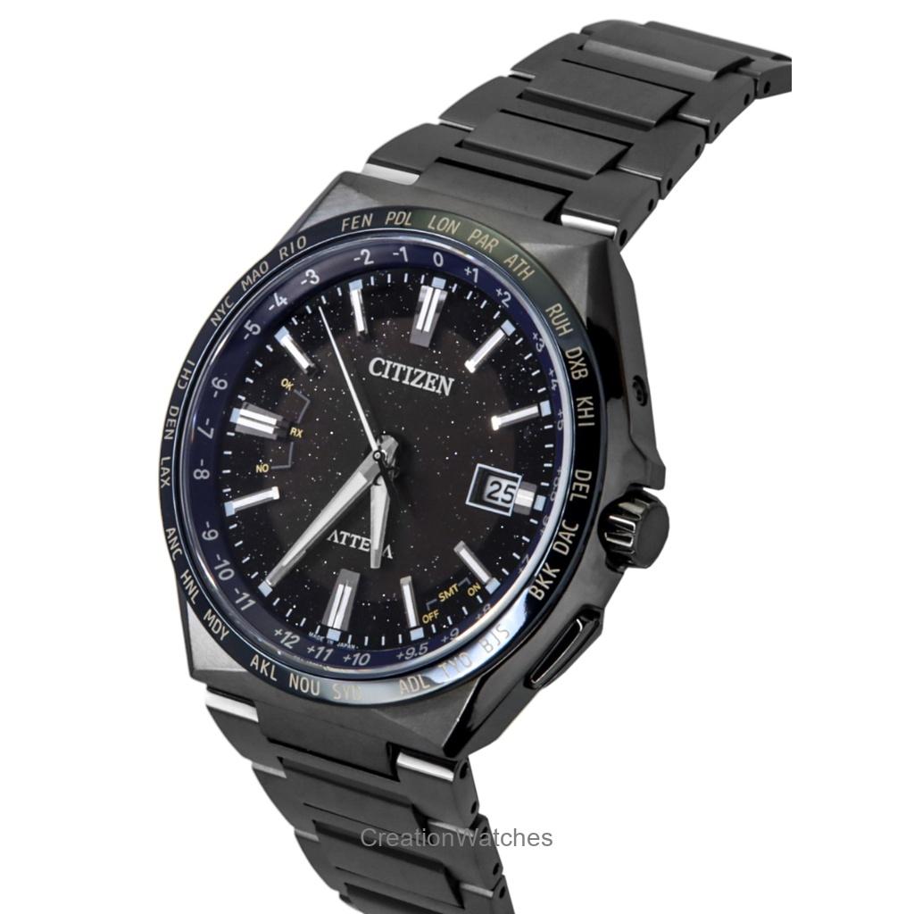 Citizen Ceas de mână pentru bărbați Attesa Calendar Perpetuu Super Titan Negru Cadran Eco-Drive CB0217-71E 100M