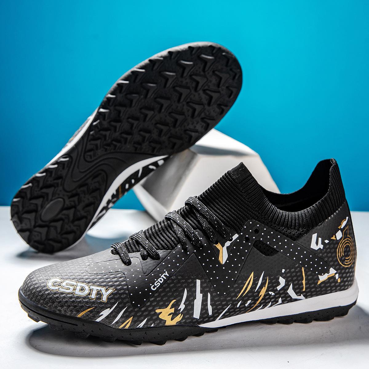 

A pair of football shoes men s high-top spikes teen student training shoes broken spikes artificial grass 45