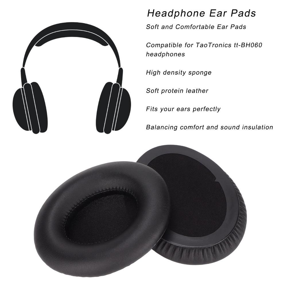 2PCS Soft Replacement Ear Cushions for TaoTronics TTBH060 Headphones Headphone Repair
