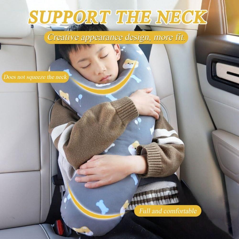 Poduszka samochodowa w kształcie litery Y dla dzieci, podpora głowy, poduszka montowana w samochodzie, kreskówkowy zagłówek samochodowy, podróż