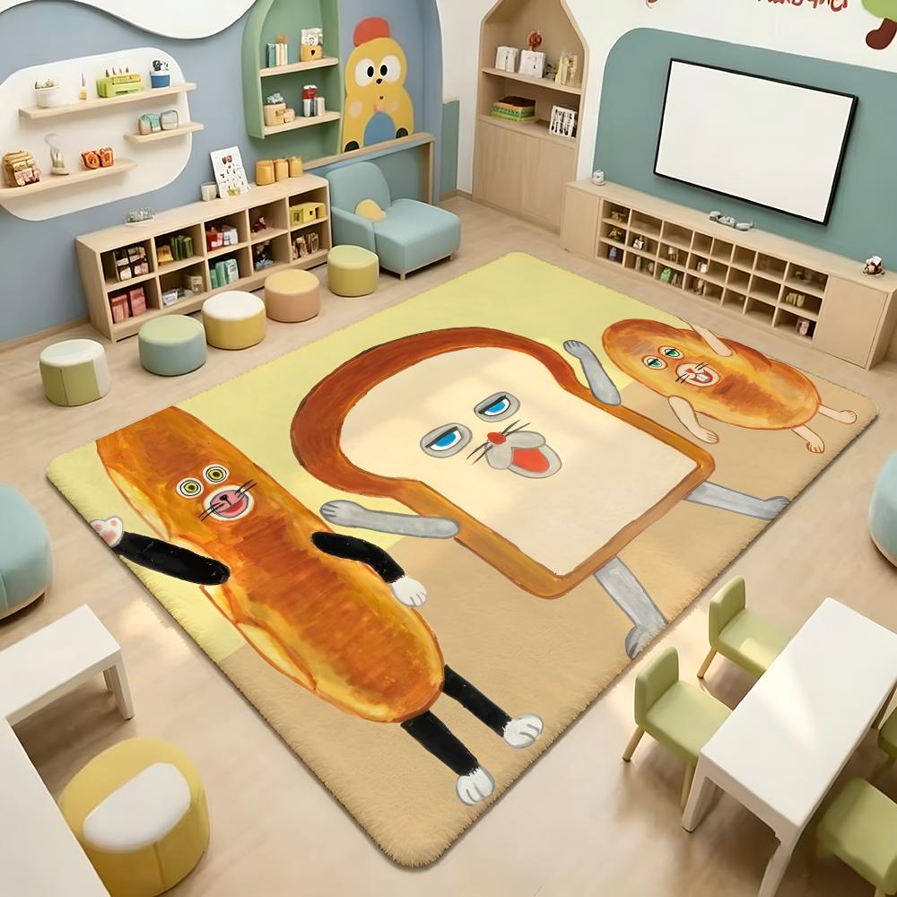Character P-Pan D-Dorobou Floor Mat Soft Cartoon Flannel Non-Slip Kids Play Mat & Entrance Door Mat for Bathroom Bedroom