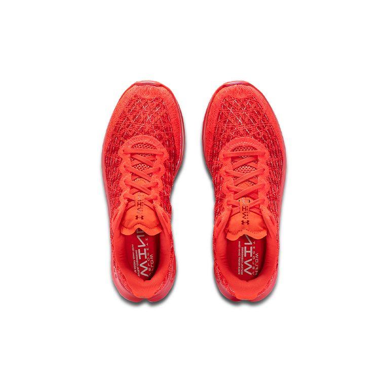 Under Armour Flow Velociti Wind Fashion Fabric Shock Absorption Durable Breathable Low-Top Running Shoes Men sneaker Venom-Red 3025204-600