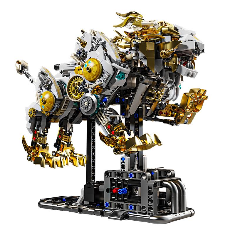 Moc Mechanical Lion Building Blocks Set Creative Technical Bricks With Movable Parts Diy Assembly Kit For Adults Children Gift