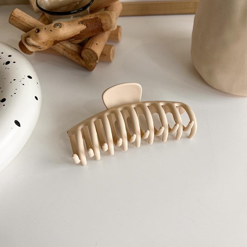 Large Frosted Brown Series Hair Clips Women Back Head Hairpin Korean Milk Coffee Shark Claw Clip Girls Hair Accessories
