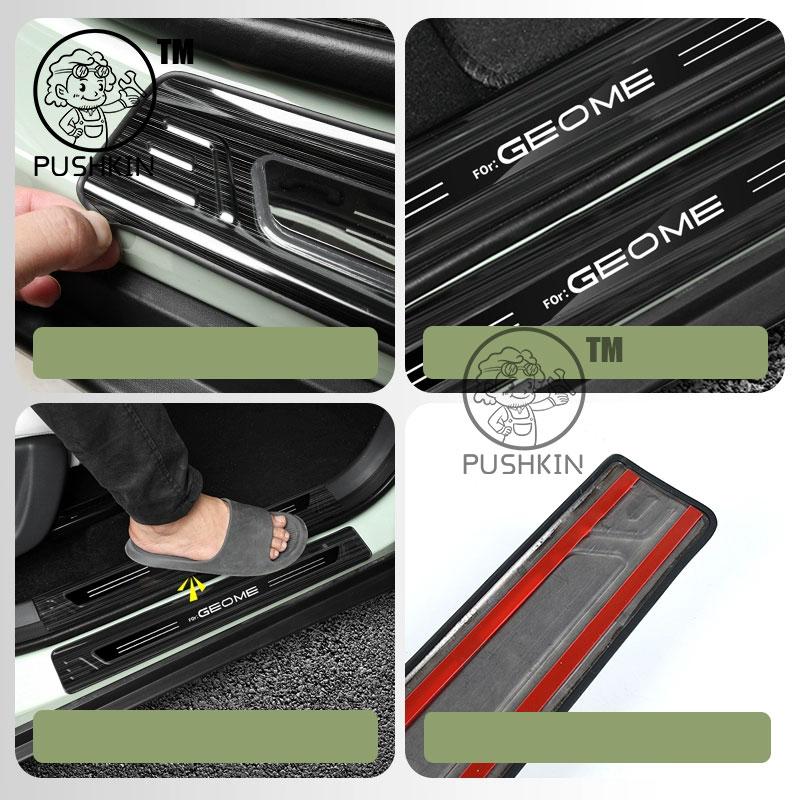 Pour Geely EX2 Proton eMas 5 Geely Geome Protections de Seuil de Porte de Voiture Acier Inoxydable Protection Cache Garniture de Seuil Autocollant Accessoires