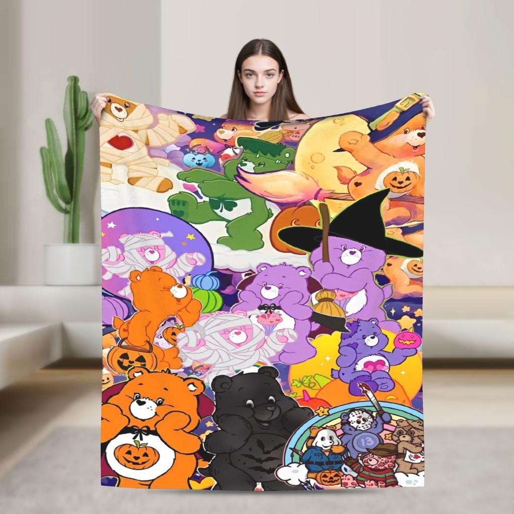 Cartoon Care Bears Blanket Animal Travel Flannel Bedding Throws For Bedroom Warm Soft Custom DIY Quality Bedspread Gift