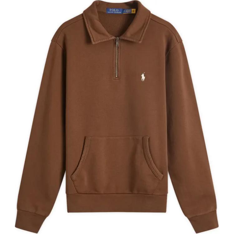 Polo Ralph Lauren Logo Embroidered Pullover Long Sleeve Sweatshirt Men Sweatshirt Light-Brown 710934601-008