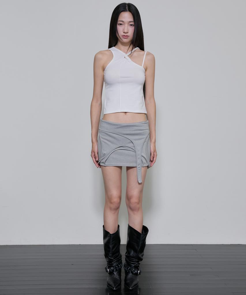 Peulleeoeob 4-Layered Skirt (Fl-268_Gray)