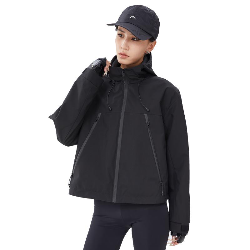 Dupont Damen Three-Proof wasserdichte, atmungsaktive Windjacke zum Radfahren und Wandern – kurz, locker, leicht zum Bergsteigen