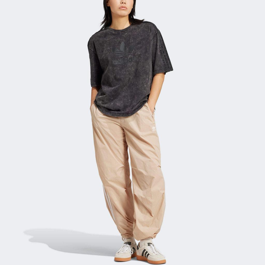 adidas Womens Washed-Out Boyfriend-Fit T-Shirt Black Women Streetwear IW3413