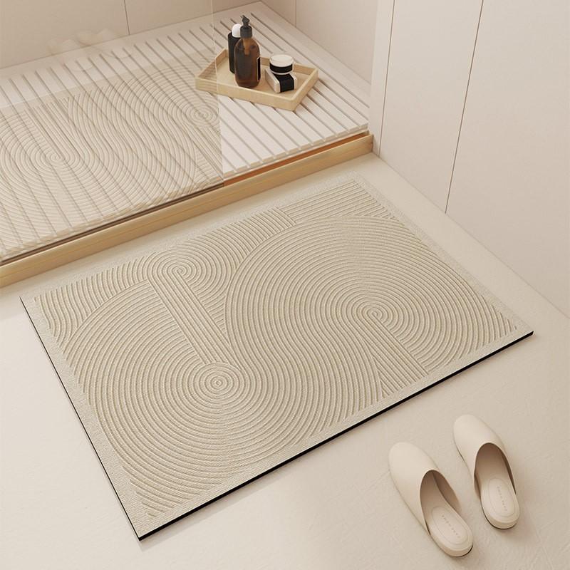 Silica Diatomite Bath Mat Absorbent Fast Drying Non Slip Floor Rug Bathroom Entrance Modern Minimalist