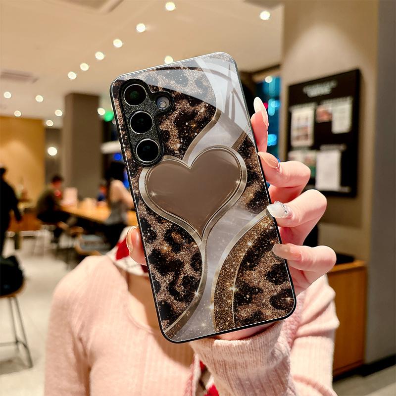 Custodia per telefono in vetro temperato con design animalier adatta per Samsung Galaxy S26 S25 S24 S23 S22 S21 S20 FE/Ultra/Plus antiurto