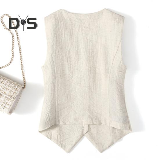 Women Vest Single-breasted Solid Color Sleeveless V Neck Slim Fit Formal Business Style Cardigan Retro Office Wedding Banquet Waistcoat