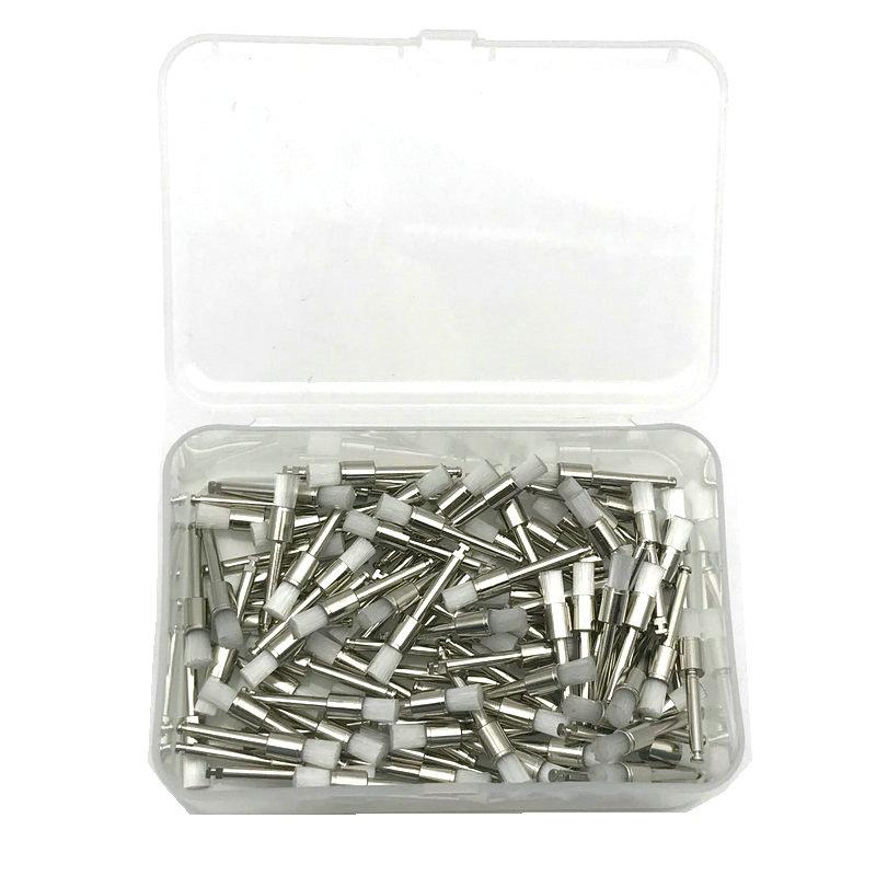 100Pcs Dental Lab Nylon Small Latch/taper Polishing Polisher Prophylaxis Soft Brushes Dentist Products 0.6Cm Brus White Fla
