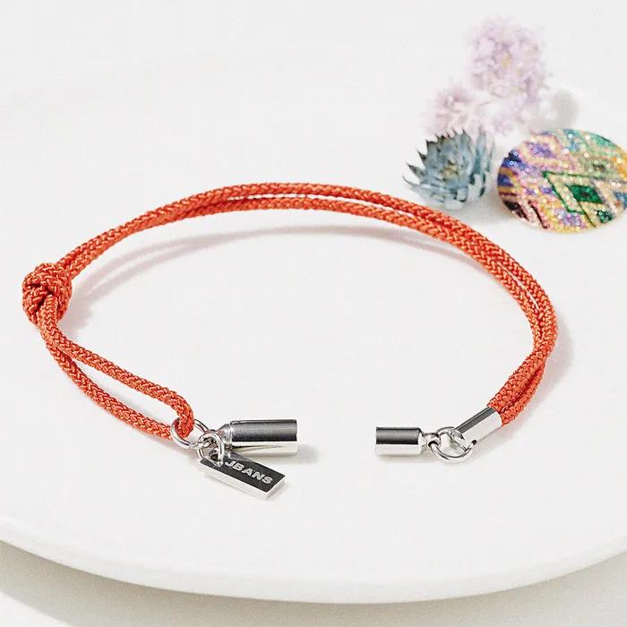 One-touch Simple Color String Couple Bracelet (C2503AC1324_OR)