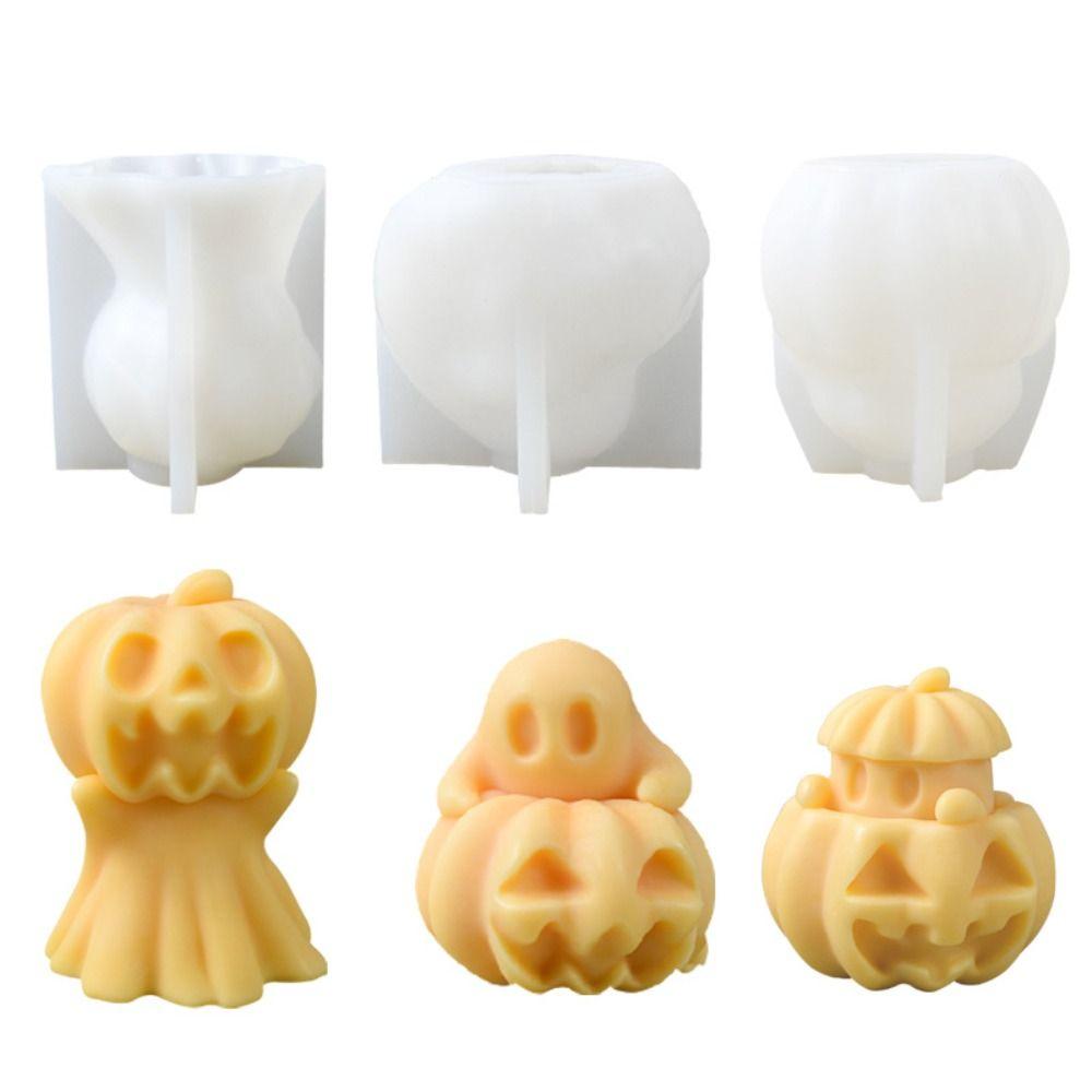 Halloween Ghost Pumpkin Mold 3D Soap Mould Epoxy Resin Candle Mold  Home Decor