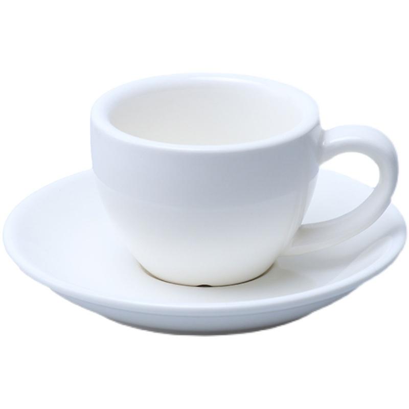 Taza Mini de Cerámica de 75ml Taza para Leche de Desayuno Juego de Taza y Platillo para Espresso de Restaurante de Hotel Italiano Decoración del Hogar Suministros de Cocina Vajilla