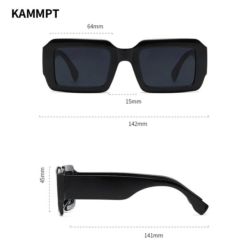 Retro Small Rectangle Punk Sunglasses for Women Fashion Vintage Men Traveling Ins Brand Design Trends Shades Eyewear