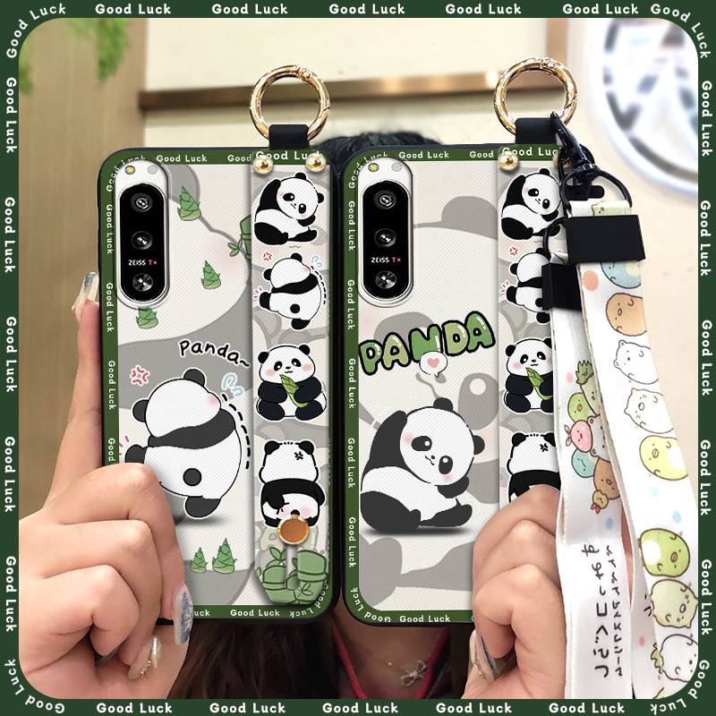 Panda Phone Holder Phone Case For Sony Xperia5 IV Durable Anti-knock Wristband Wrist Strap Waterproof Cute Soft case